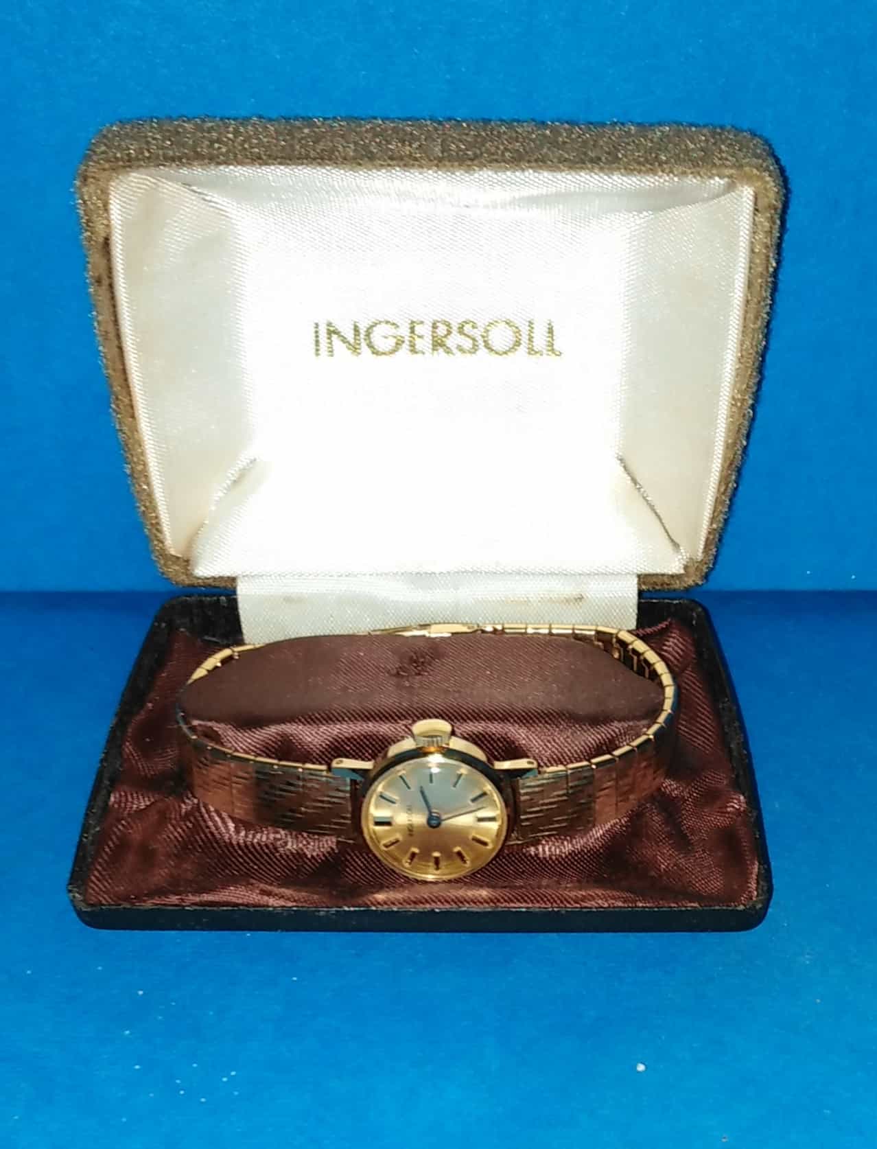 Vintage Boxed Ingersoll Ladies Gold Plated Manual Wind Watch.